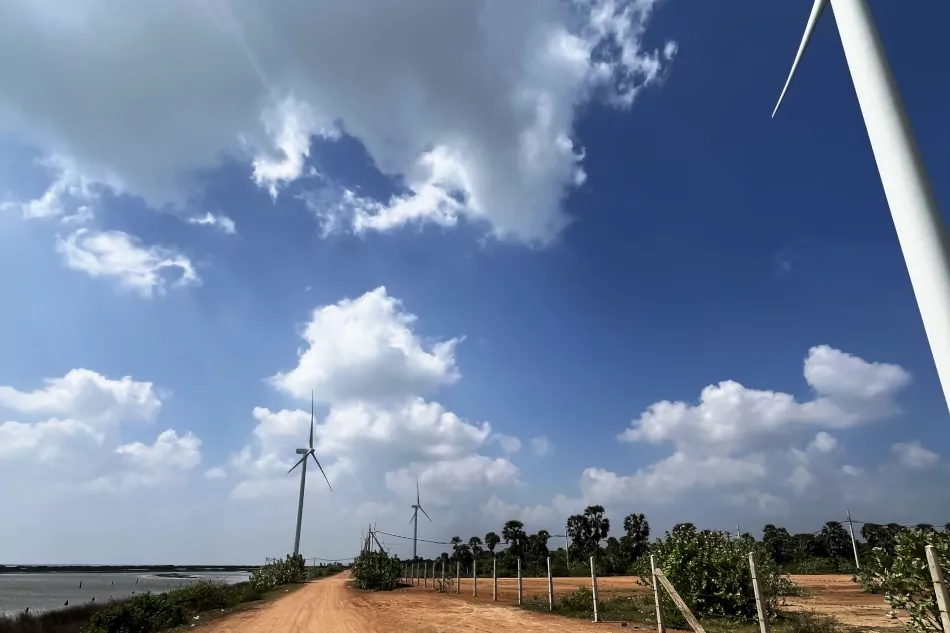 Wind turbines in the north of Sri Lanka